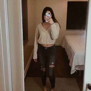 Forever 21 Crop Top LS